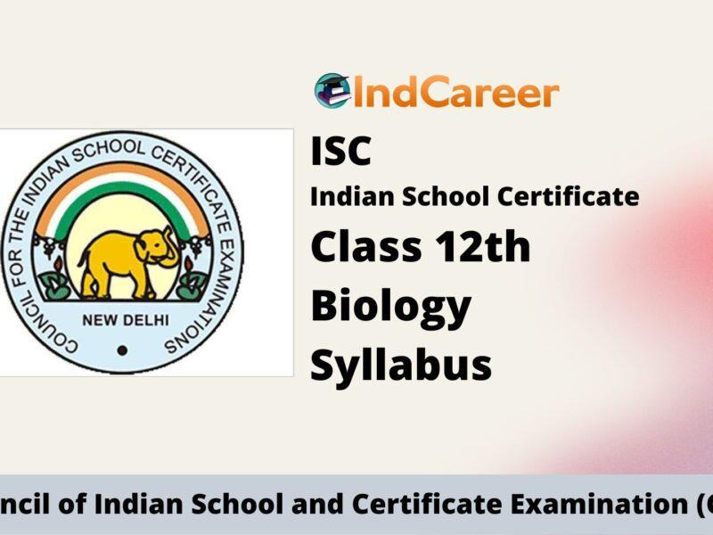ISC Class 12 Biology Syllabus
