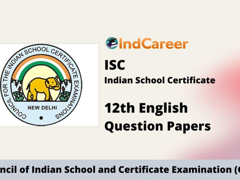 ISC Class 12 English Language Question Papers