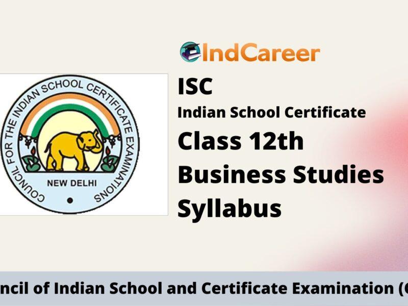 ISC Class 12 Business Studies Syllabus