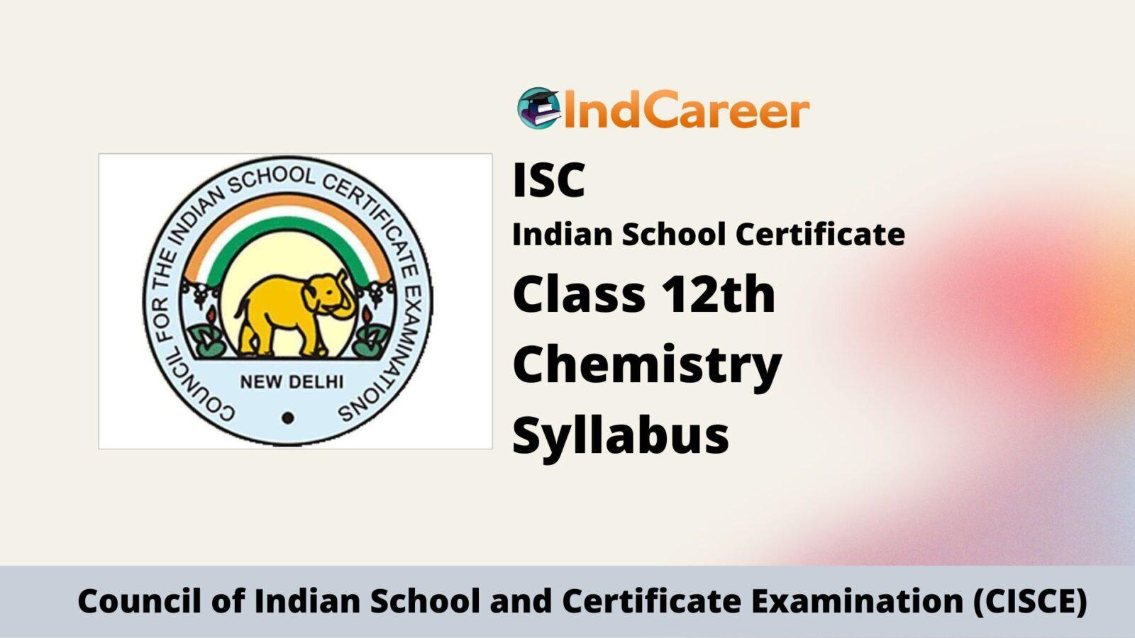 ISC Class 12 Chemistry Syllabus