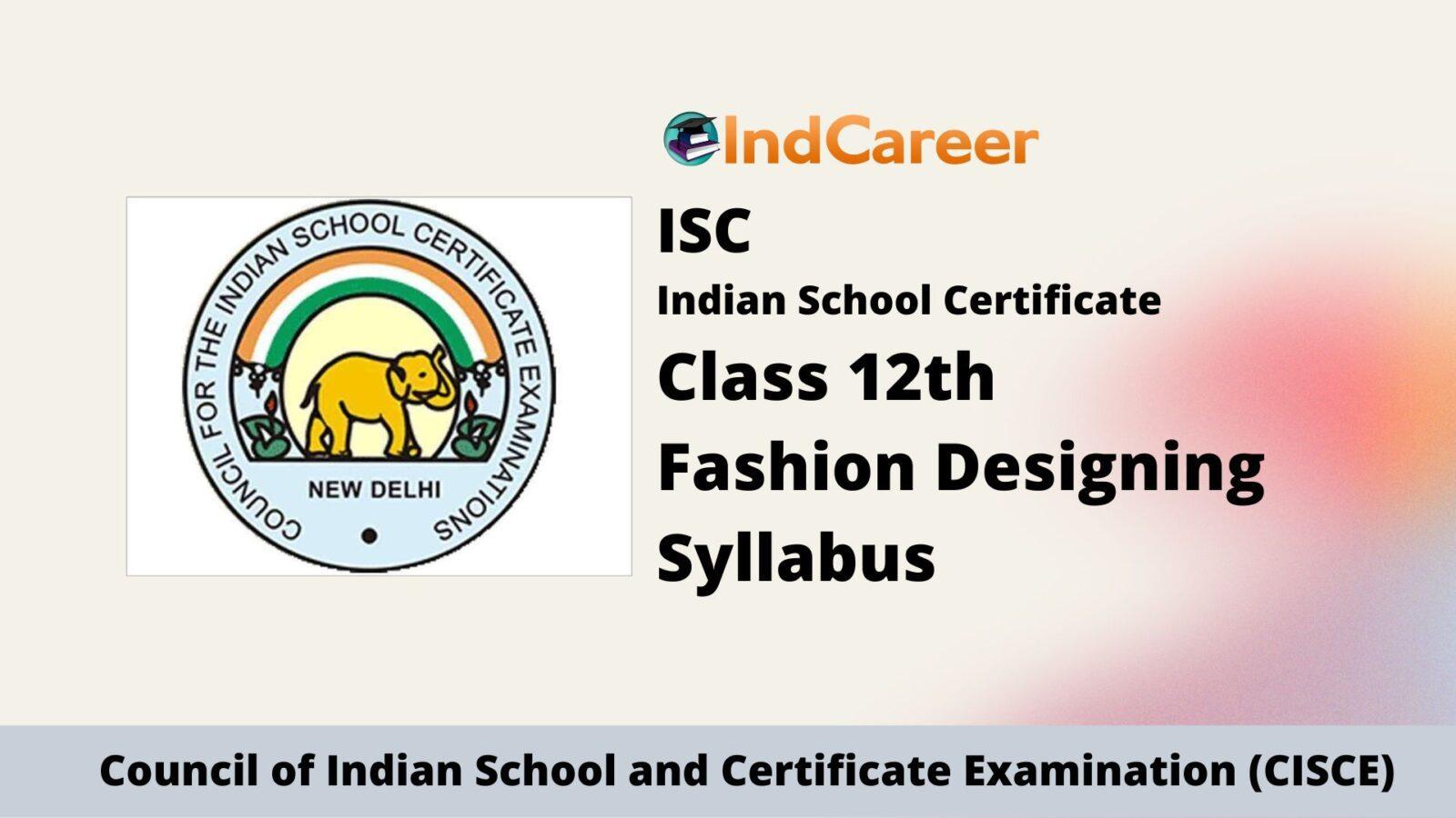 ISC Class 12 Fashion Designing Syllabus