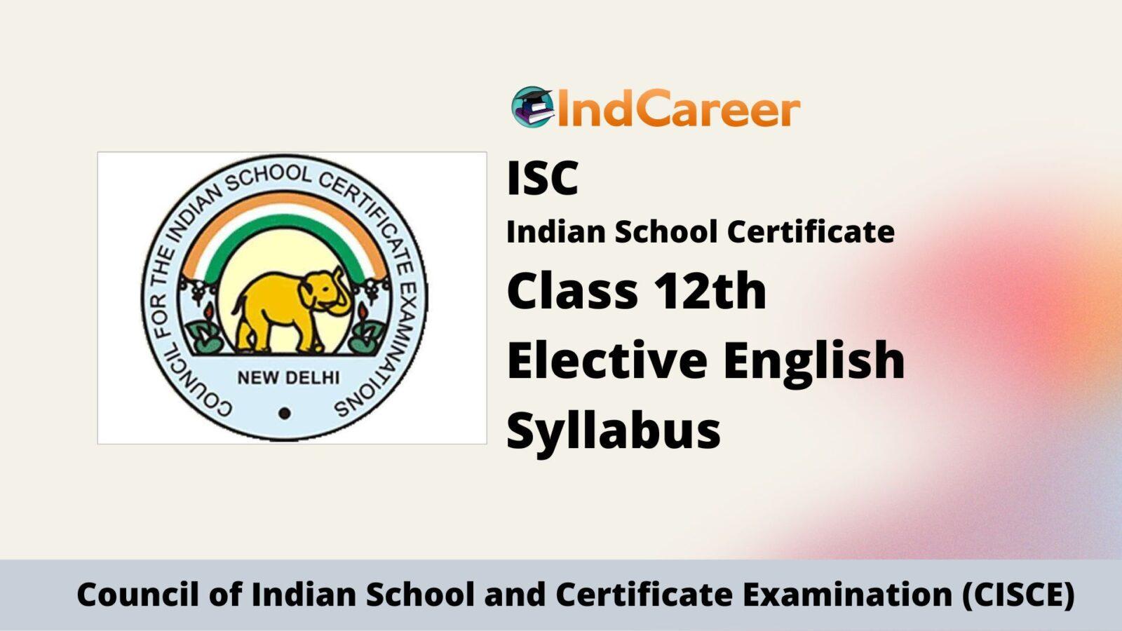 ISC Class 12 Elective English Syllabus