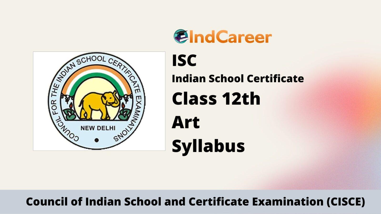 ISC Class 12 Art Syllabus
