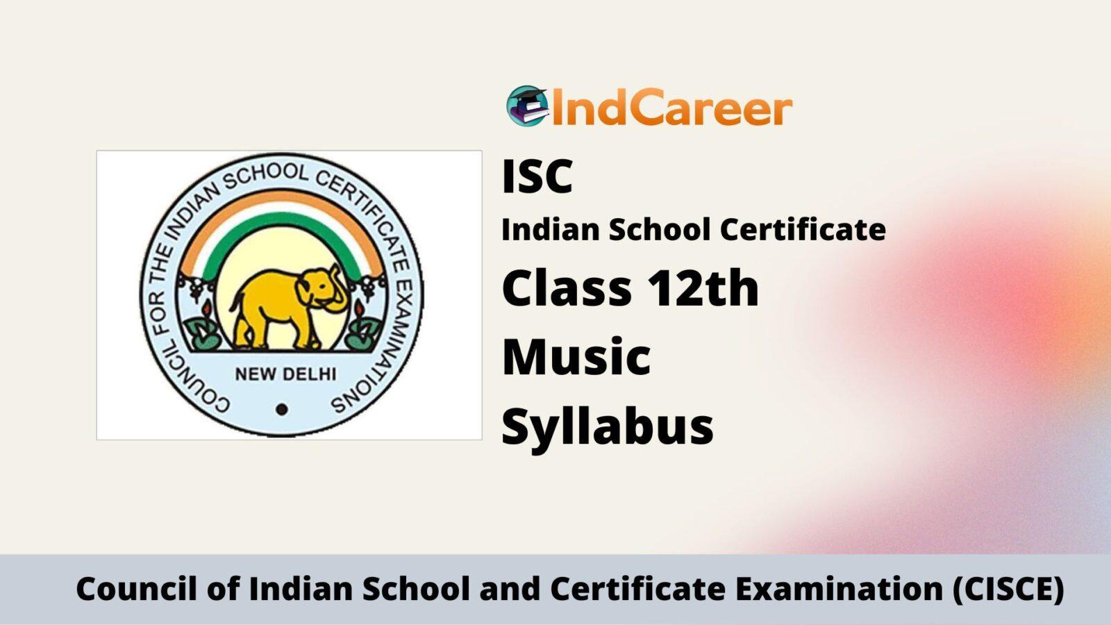ISC Class 12 Music Syllabus