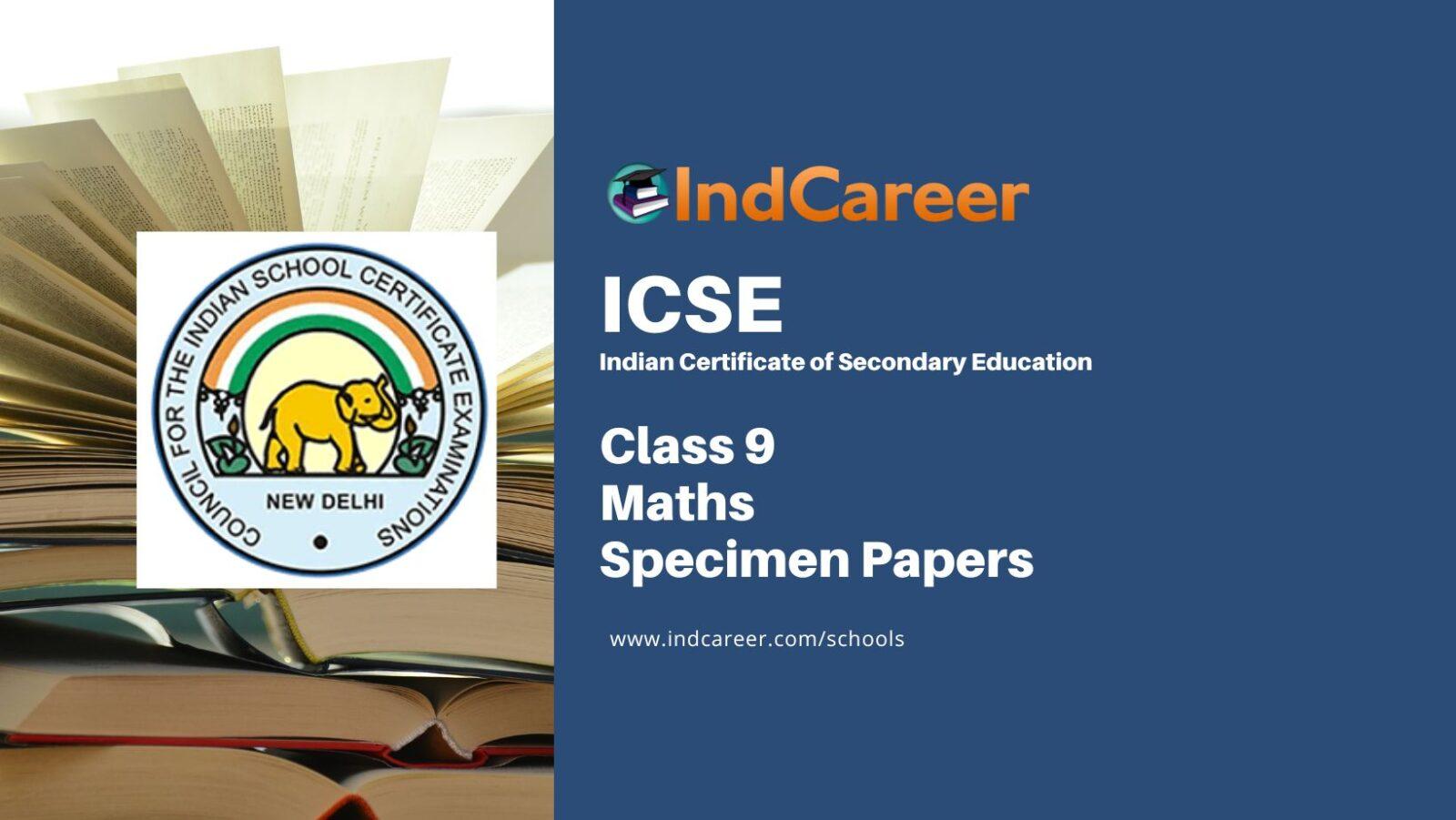ICSE Class 9 Maths Sample Paper