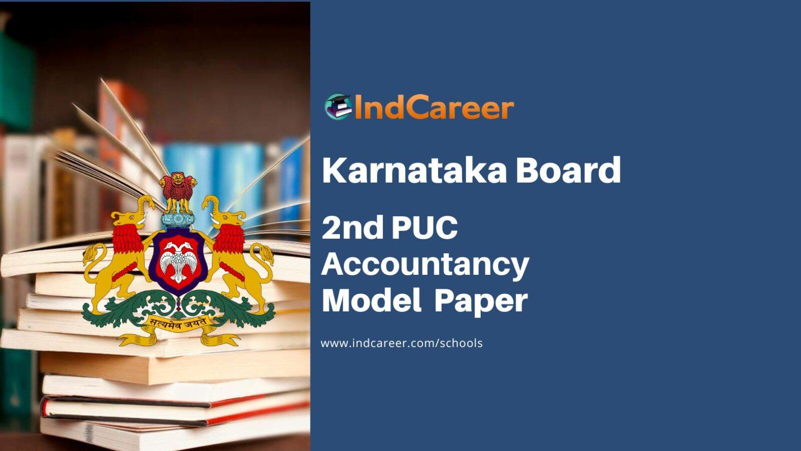Karnataka 2nd PUC Accountancy Model Question Paper