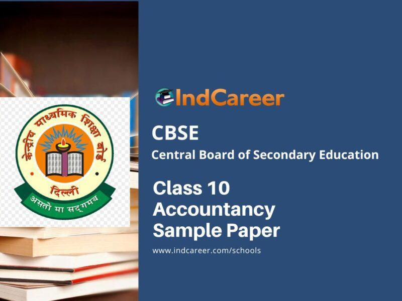 CBSE Class 10 Accountancy Sample Paper