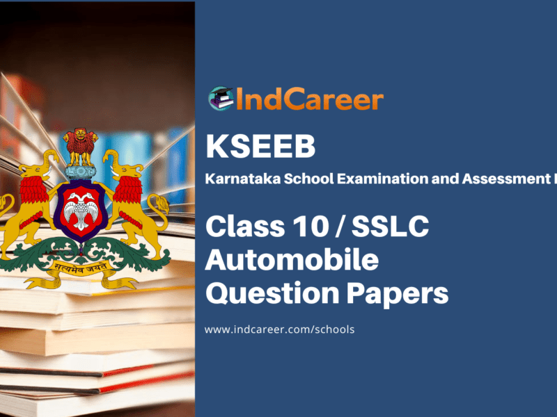 Karnataka SSLC Automobile Question Papers