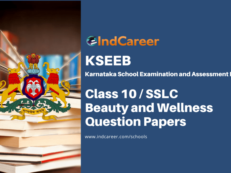Karnataka SSLC Beauty and Wellness Question Papers