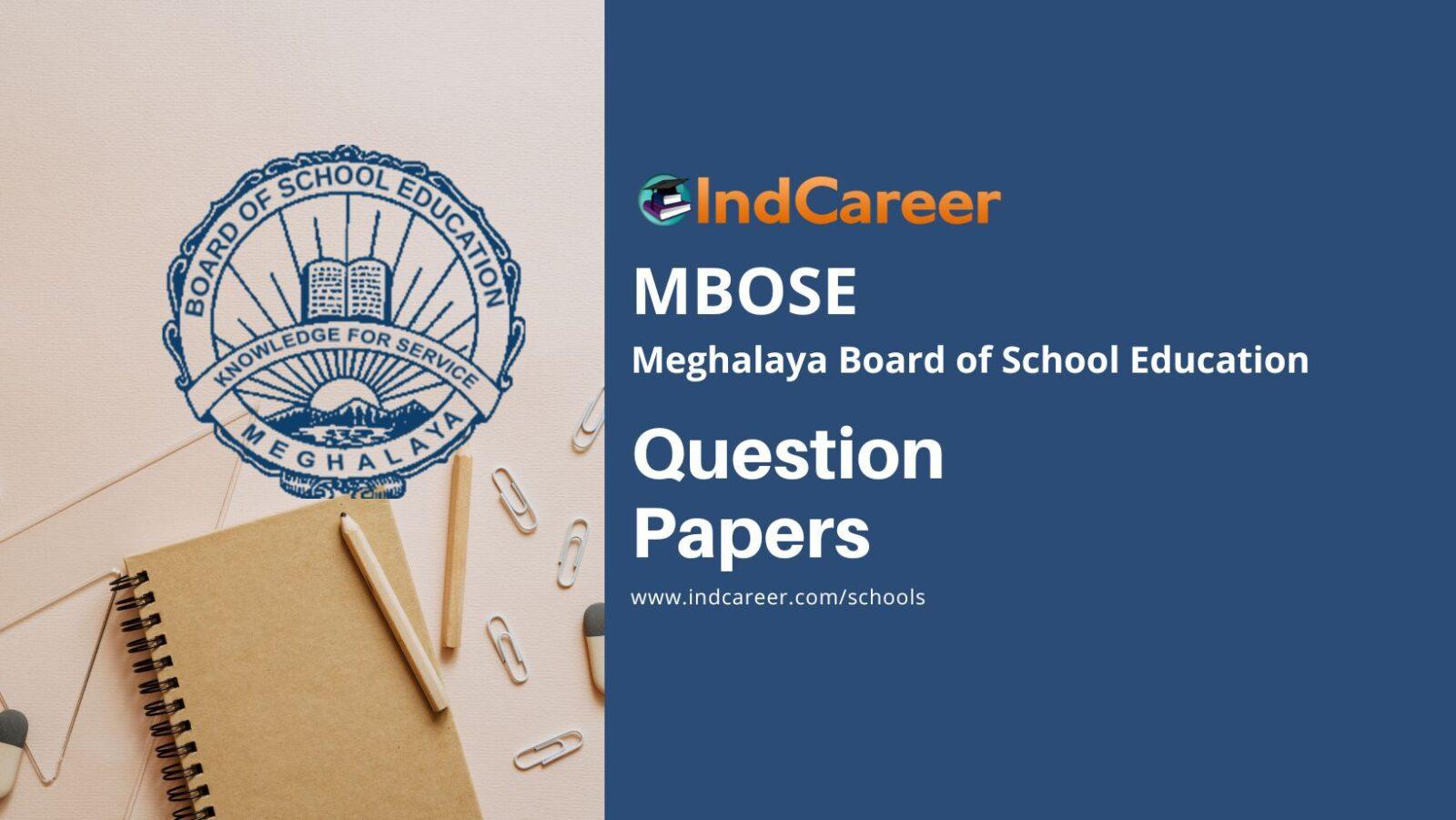 Meghalaya Board Question Papers