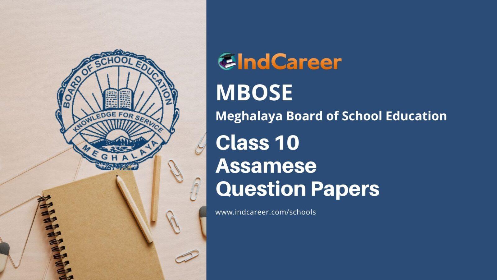 MBOSE Class 10 Assamese Question Papers