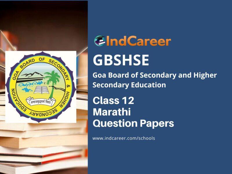 Goa Board Class 12 Marathi Question Papers