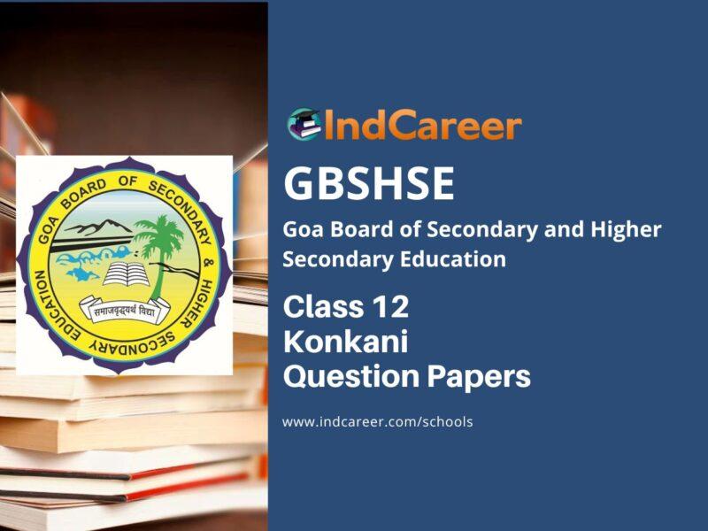 Goa Board Class 12 Konkani Question Papers