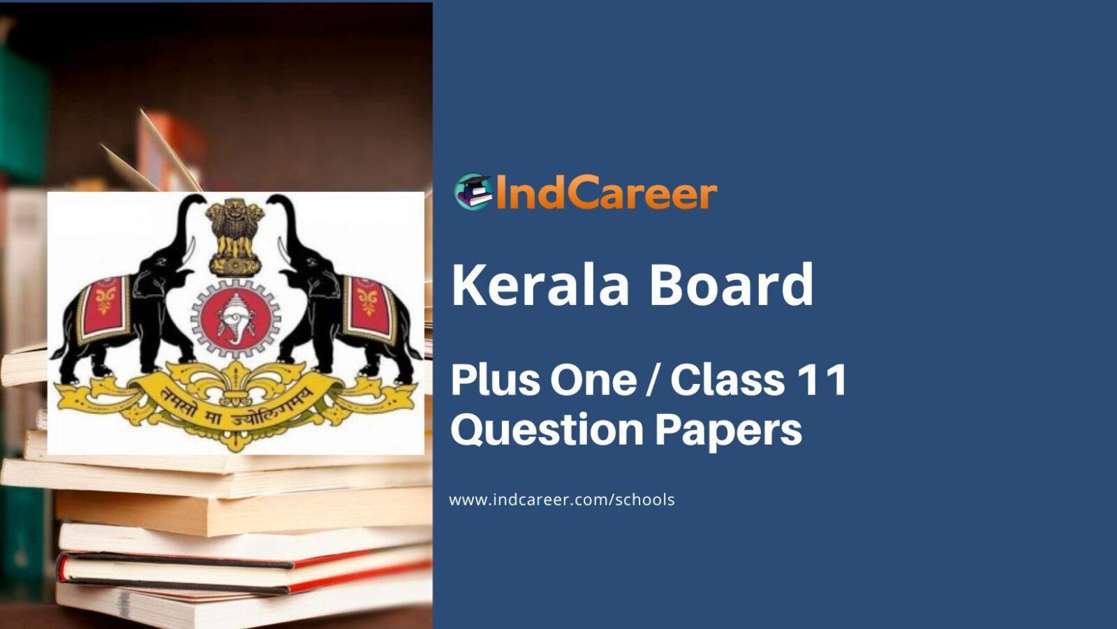 Kerala Plus One Question Papers