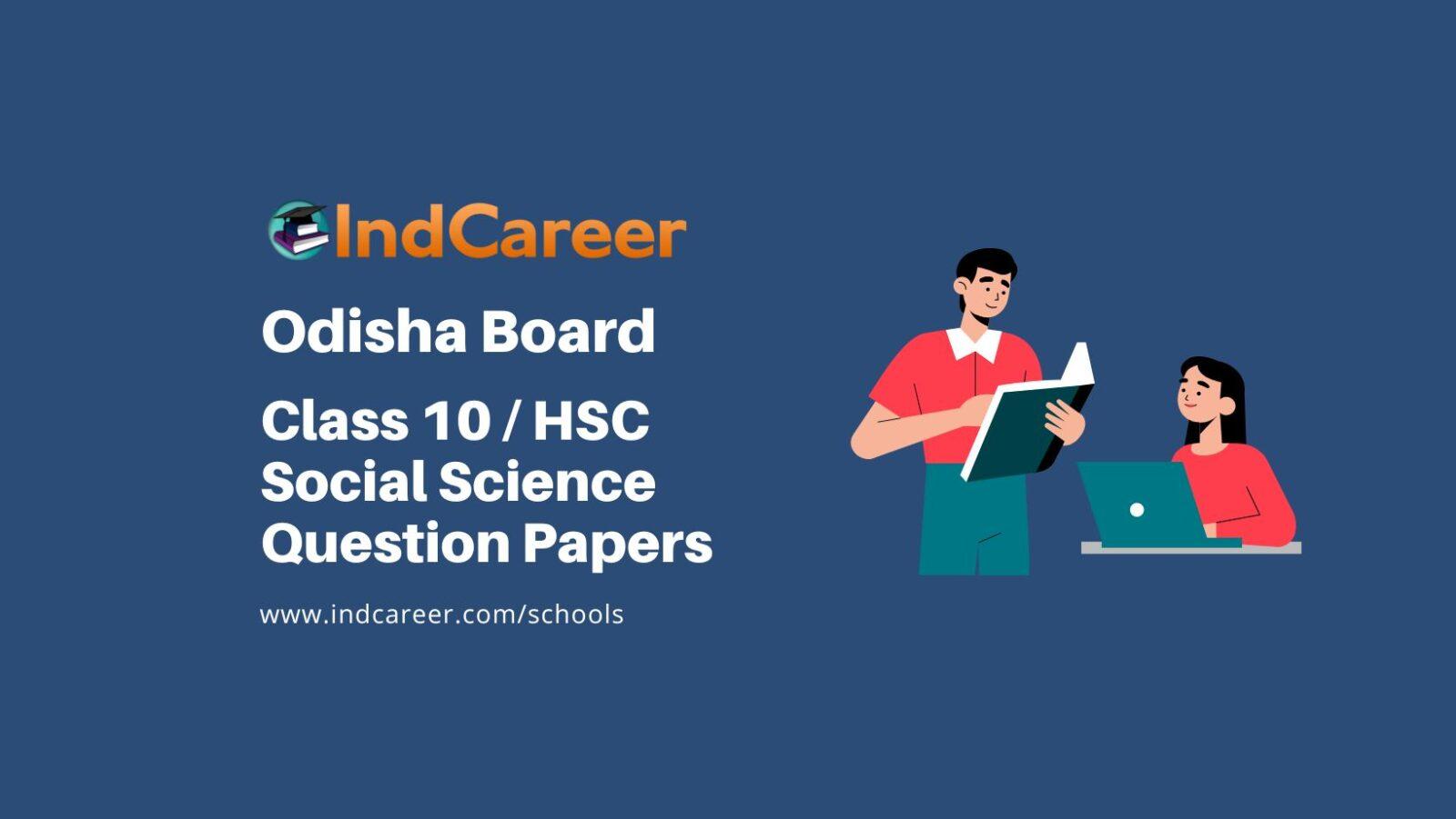 Odisha Board HSC Social Science Question Papers