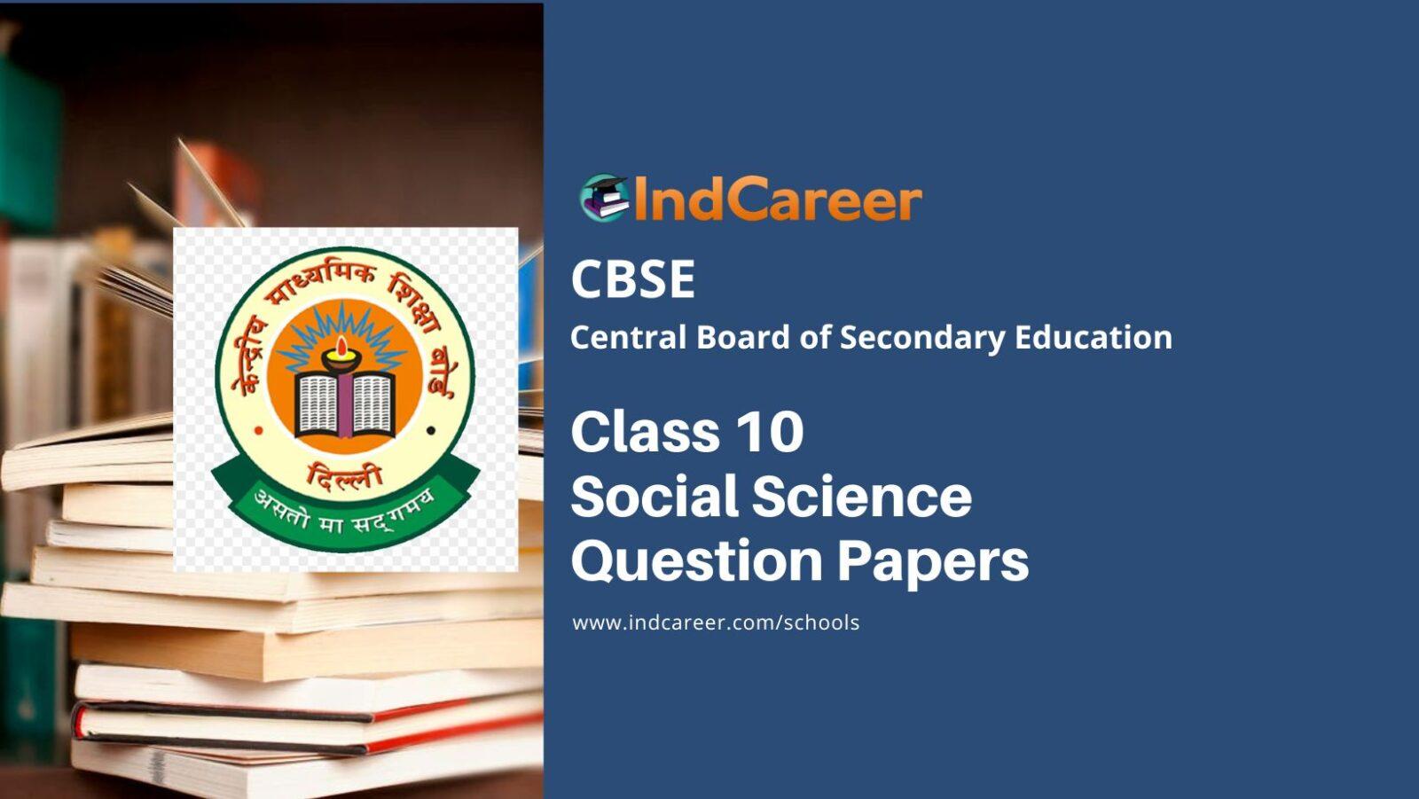 CBSE Class 10 Social Science Question Papers