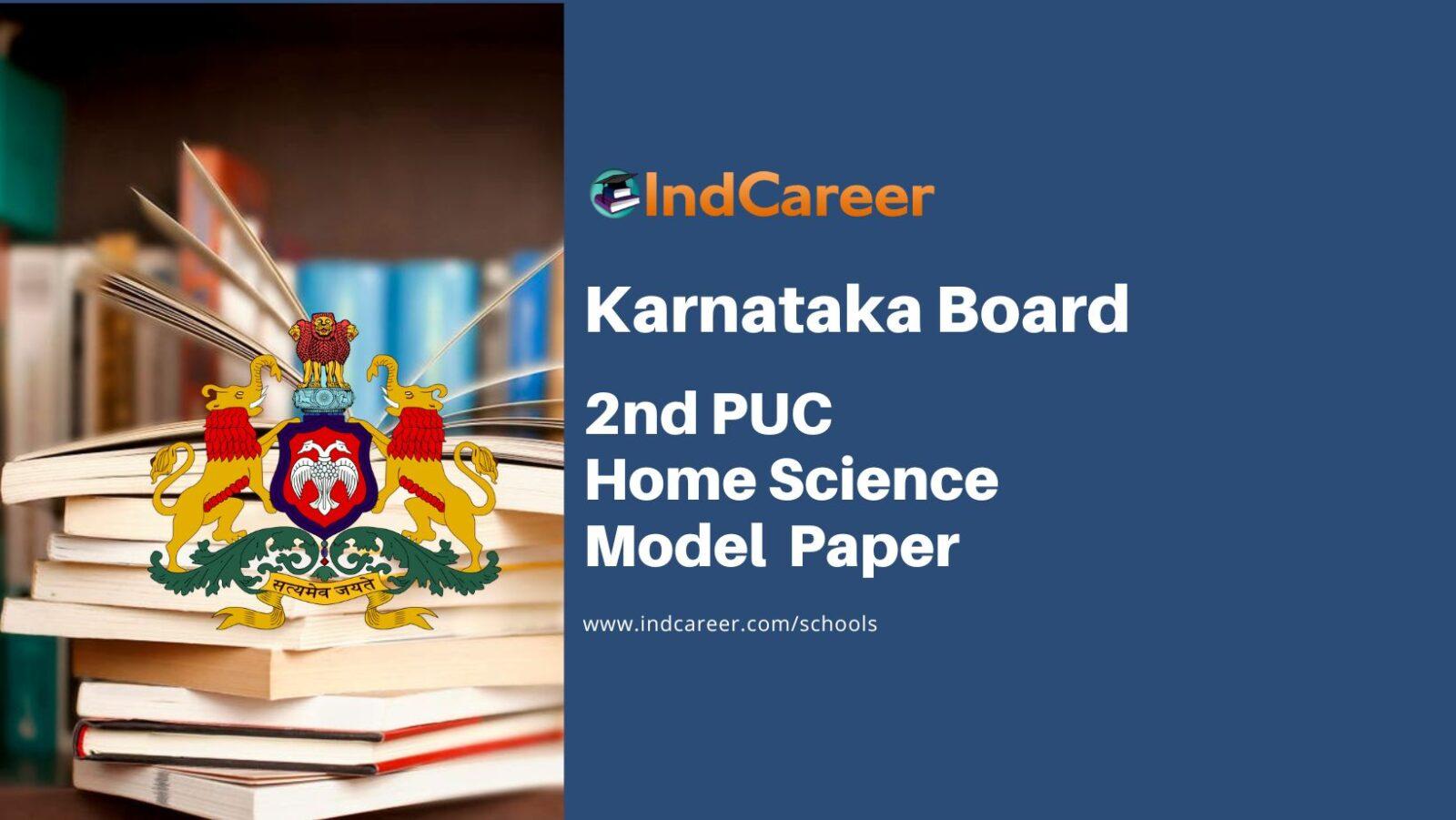 Karnataka 2nd PUC Home Science Model Question Paper