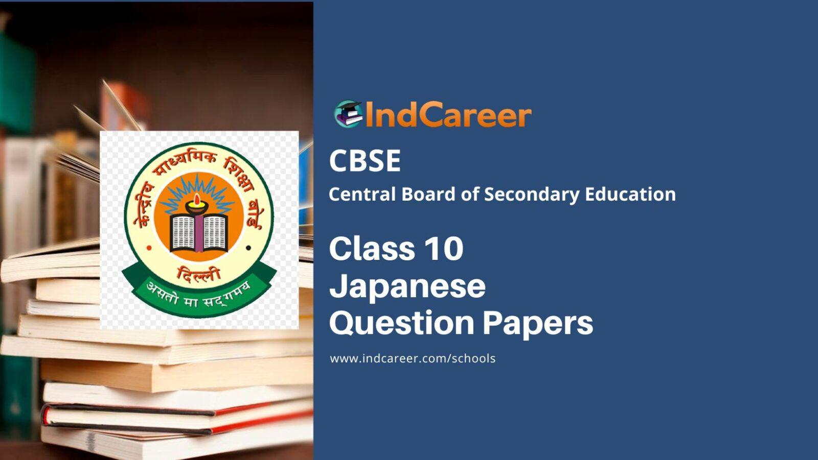 CBSE Class 10 Japanese Question Papers
