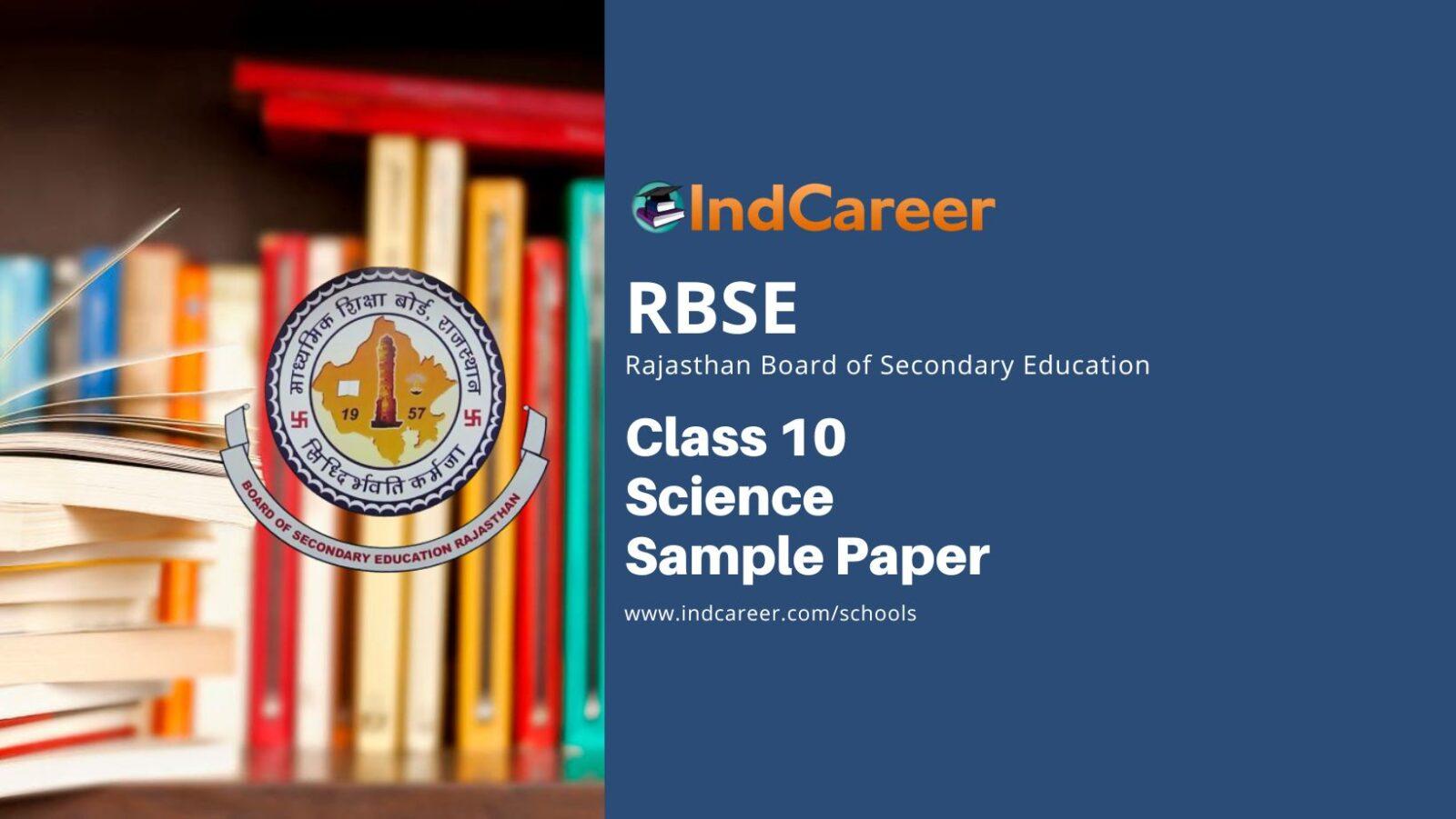 RBSE Class 10 Science Model Paper IndCareer Schools