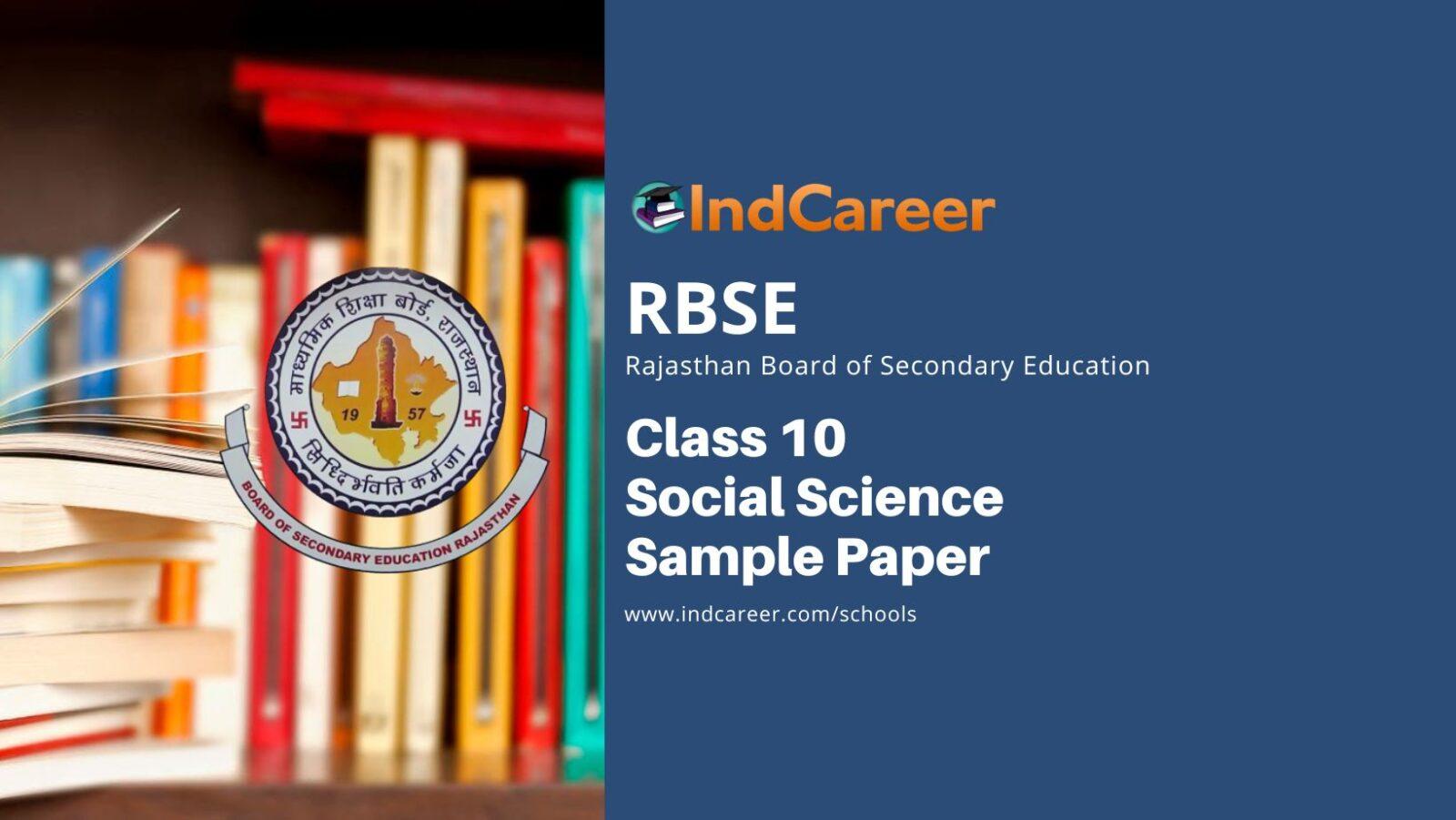 RBSE Class 10 Social Science Model Paper
