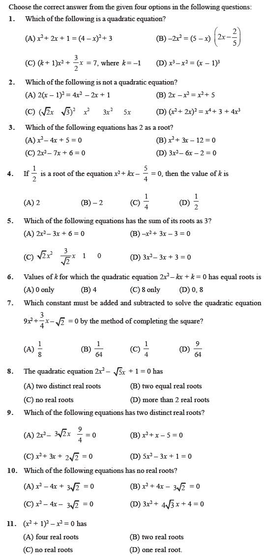 Quadratic Equations/