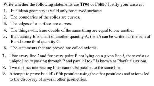 Class 9 Important Questions for Maths - Introduction to Euclid’s Geometry