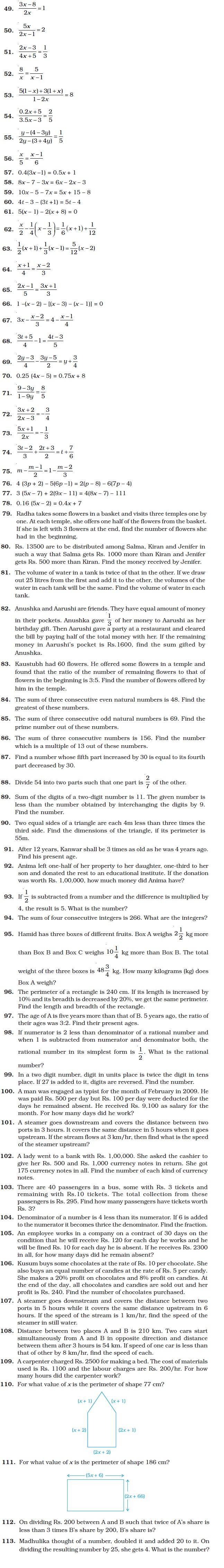 Linear Equations in One Variable/