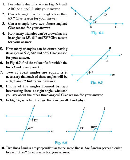 Class 9 Important Questions for Maths - Lines and Angles