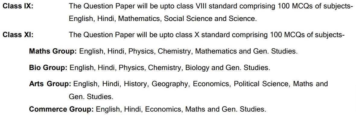 BHU SET Exam Pattern