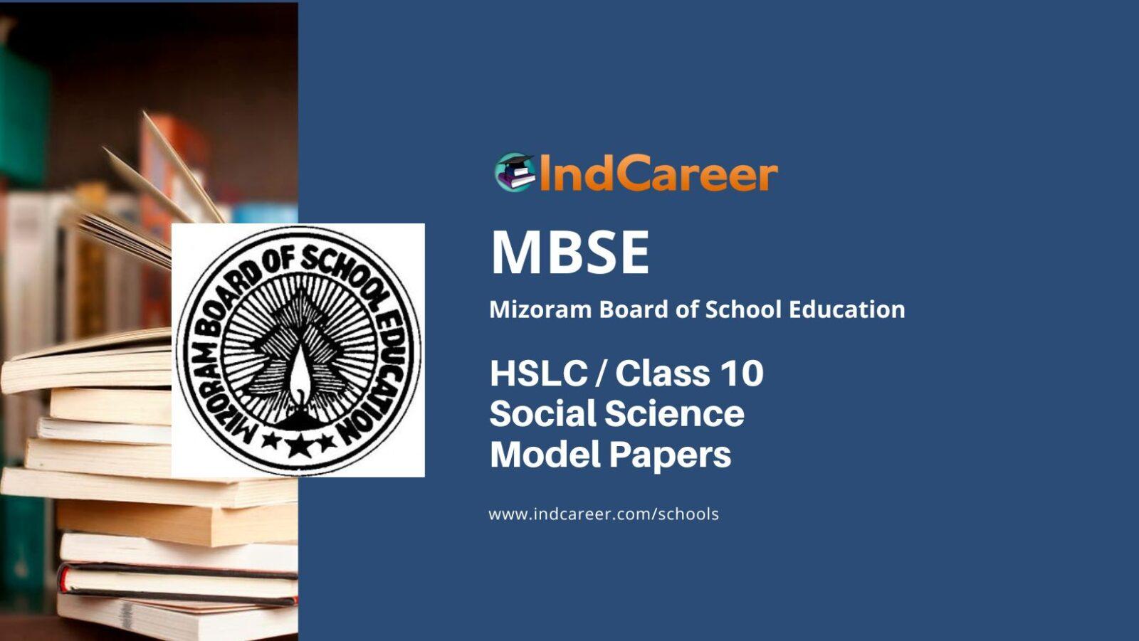 MBSE HSLC Social Science Sample Papers