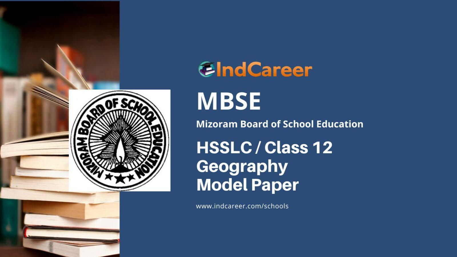 MBSE HSSLC Geography Sample Paper