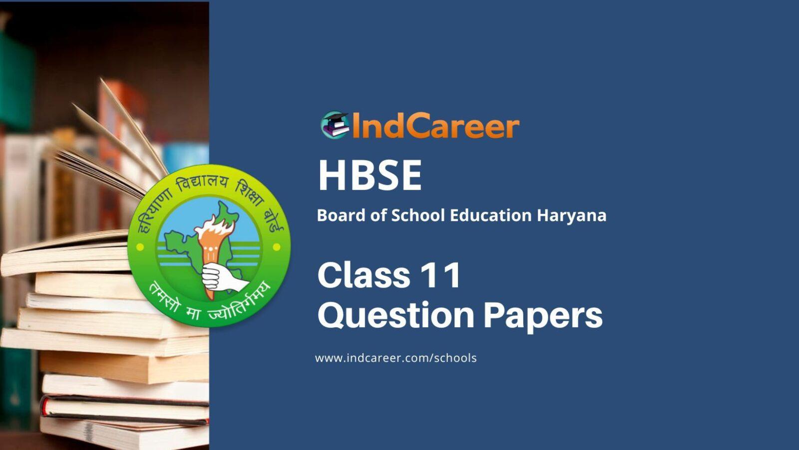 HBSE Class 11 Question Papers