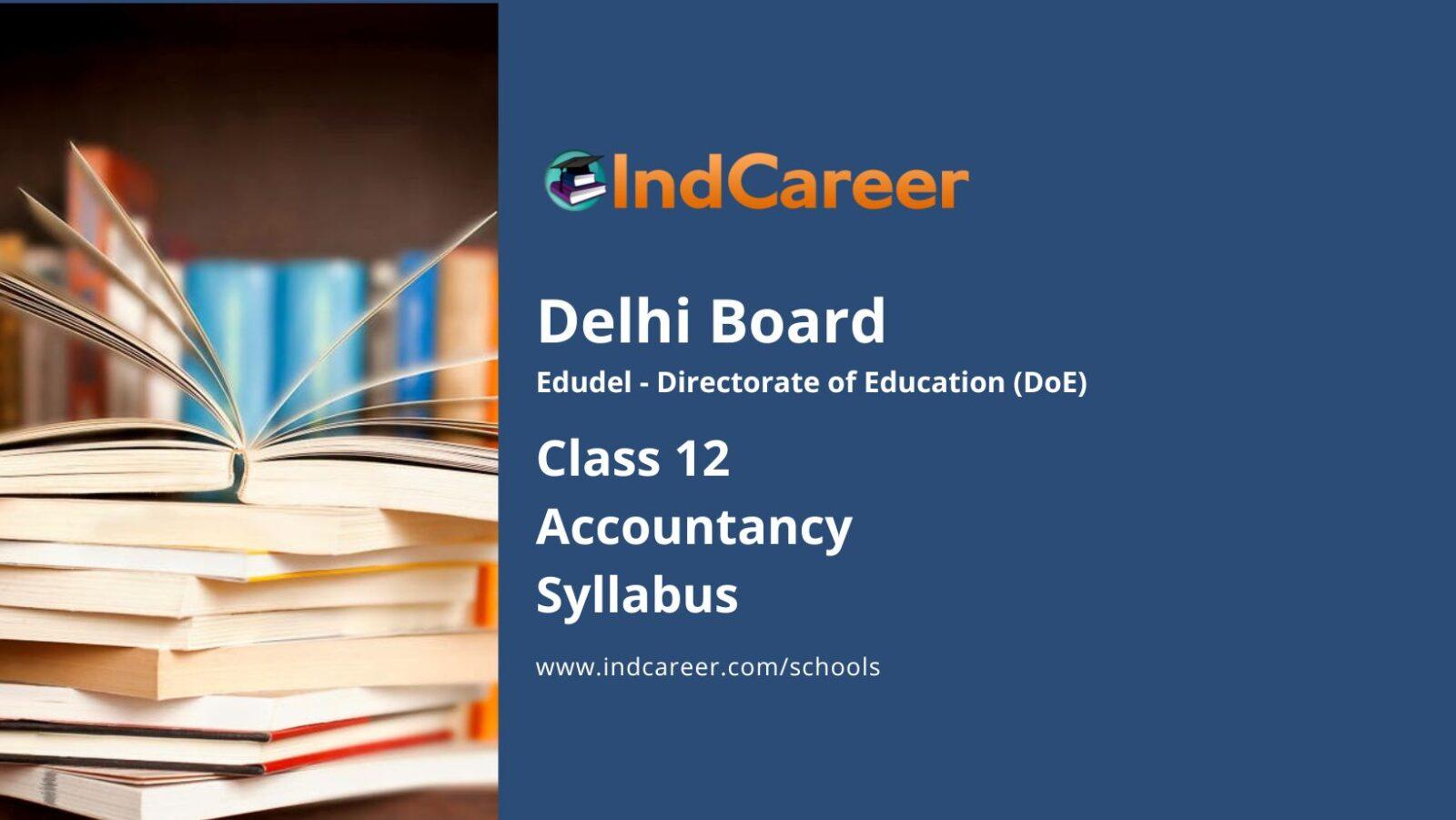 Edudel Class 12 Accountancy Syllabus