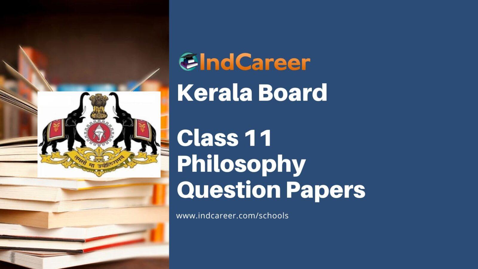 Kerala Plus One Philosophy Question Papers