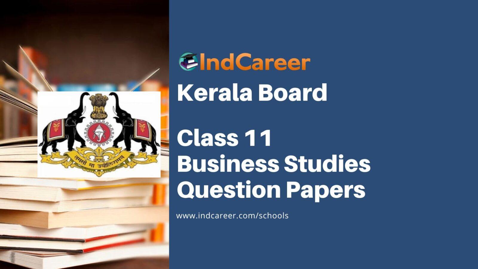 Kerala Plus One Business Studies Question Papers