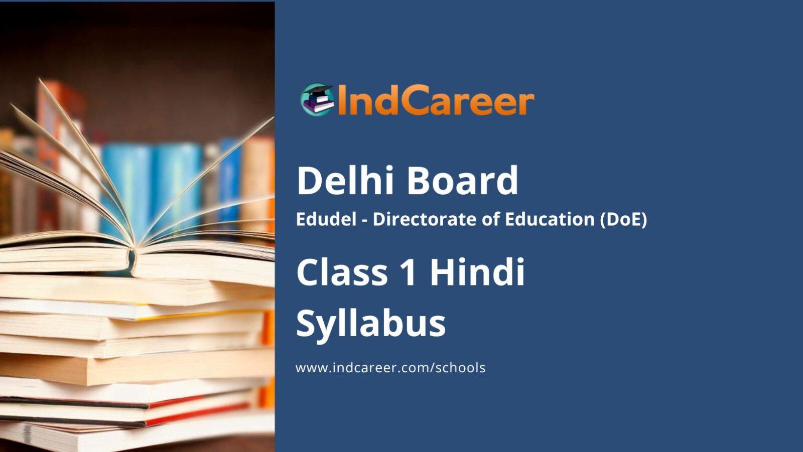 Edudel Syllabus Class 1 Hindi