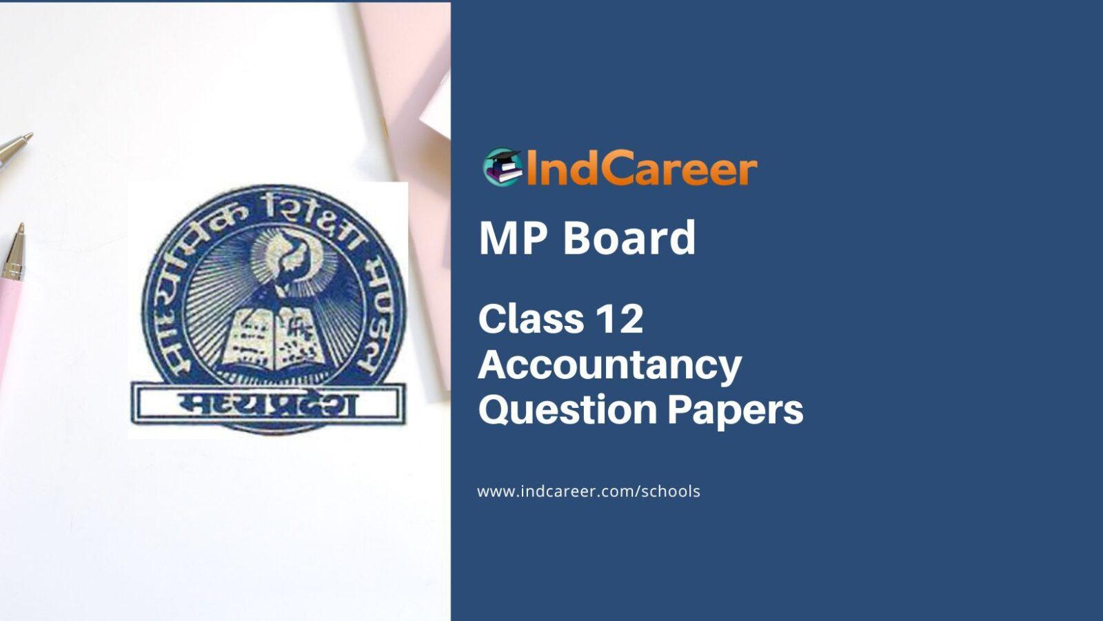 MP Board Class 12 Accountancy Question Papers