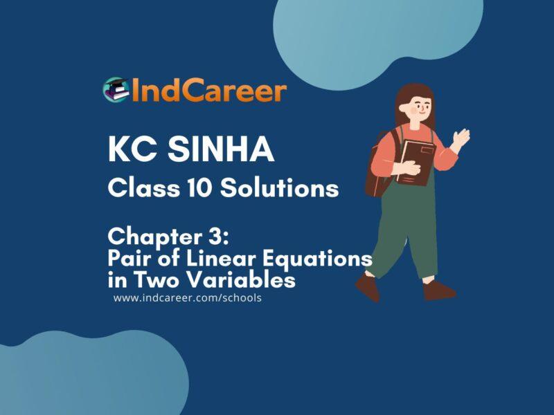 KC Sinha: Exercise 3.5 - Mathematics Solution Class 9 Chapter 3 Pair of Linear Equations in Two Variables