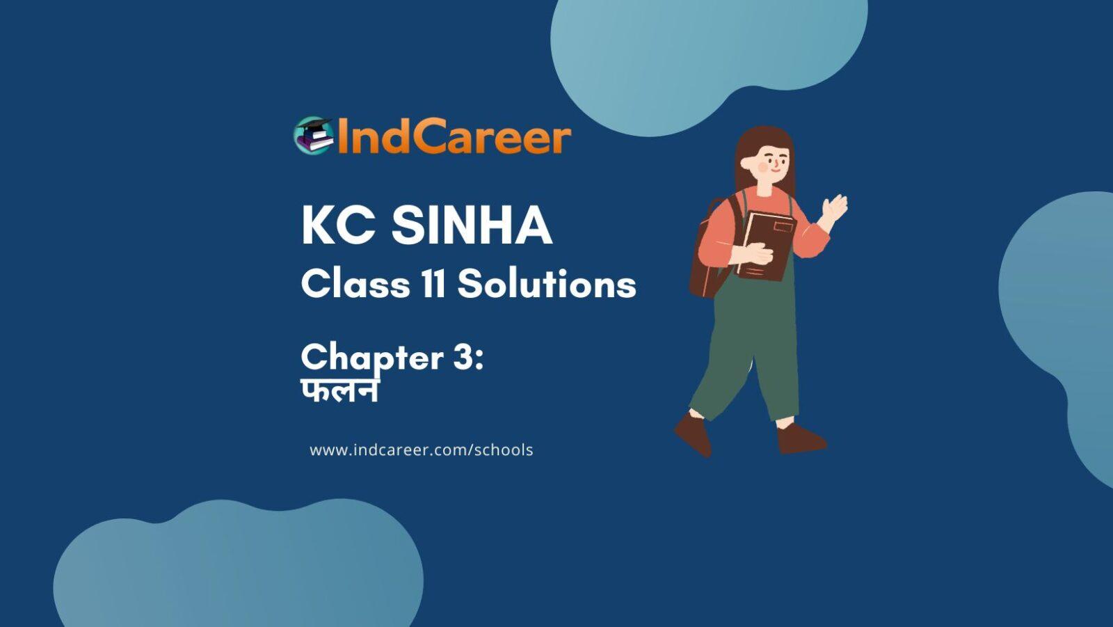 KC Sinha: Exercise 3.1 - Mathematics Solution Class 11 Chapter 3 फलन