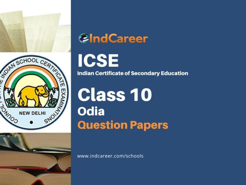 ICSE Class 10 Odia Previous Year Question Papers