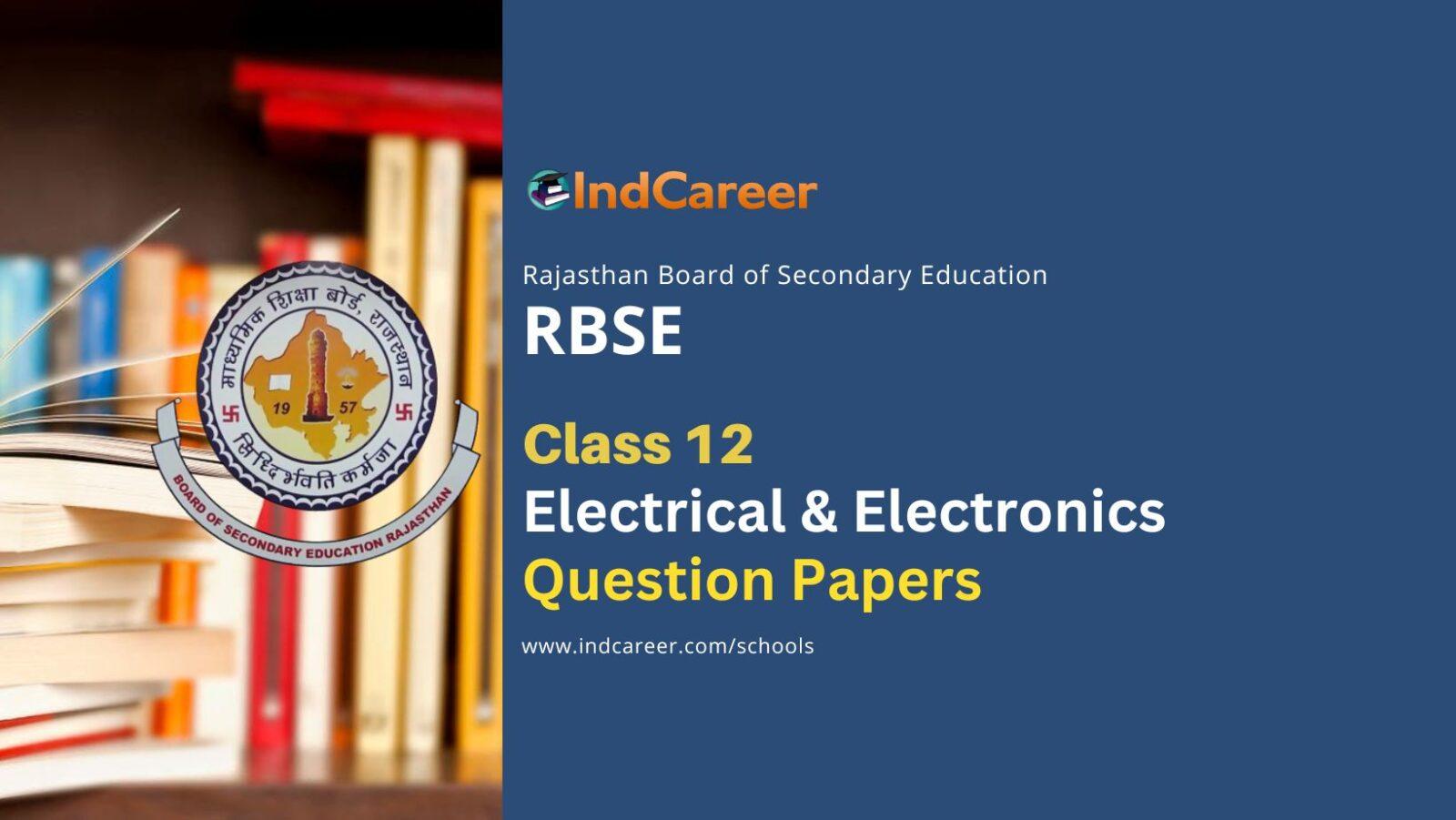 RBSE Class 12 Electrical & Electronics  Question Paper