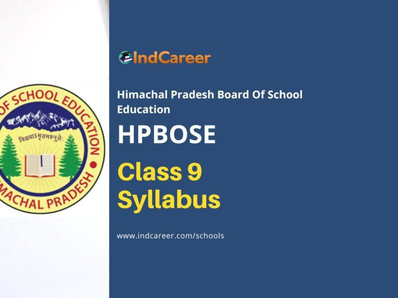 HPBOSE Syllabus for Class 9: HP Board Class 9th Syllabus