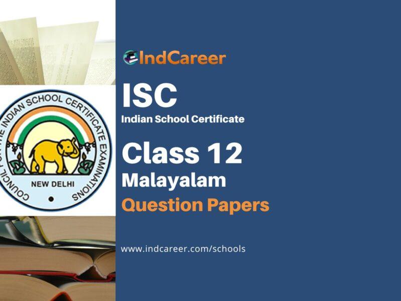ISC Class 12 Malayalam Question Papers