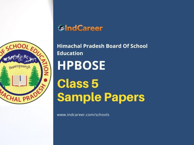 HPBOSE Class 5 Sample Question Papers