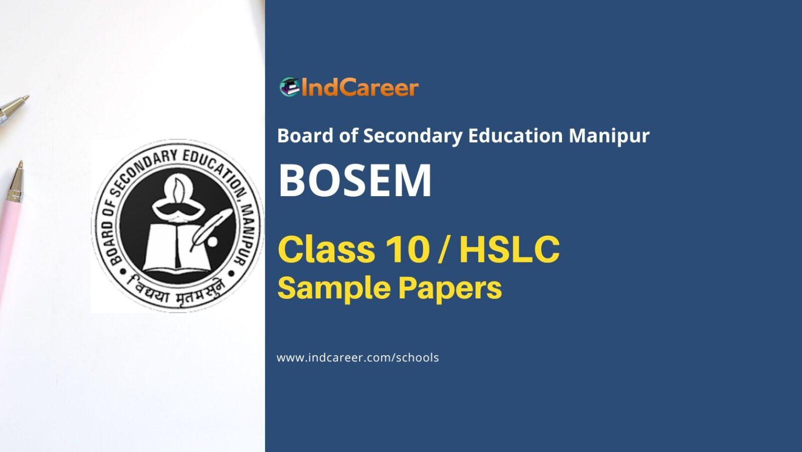 Manipur Board HSLC Model Paper: Download BOSEM Class 10th Sample Question Papers