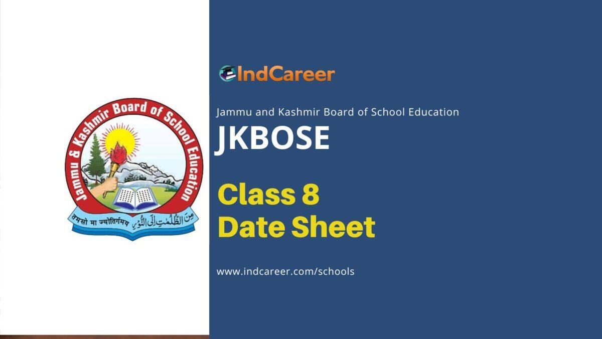 JKBOSE 8th Date Sheet: Download JK Board Class 8 Exam Date