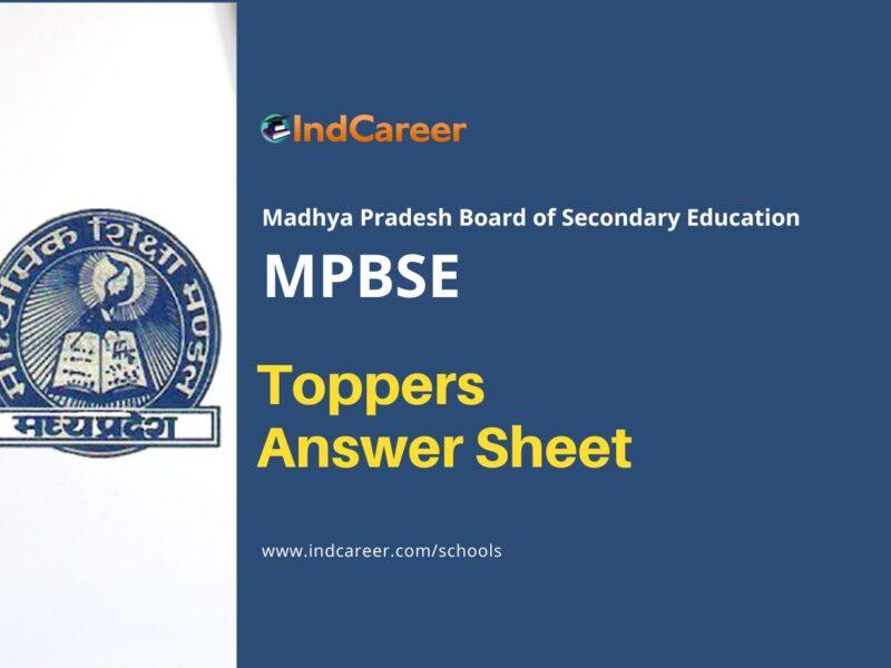 MP Board Toppers Answer Sheet