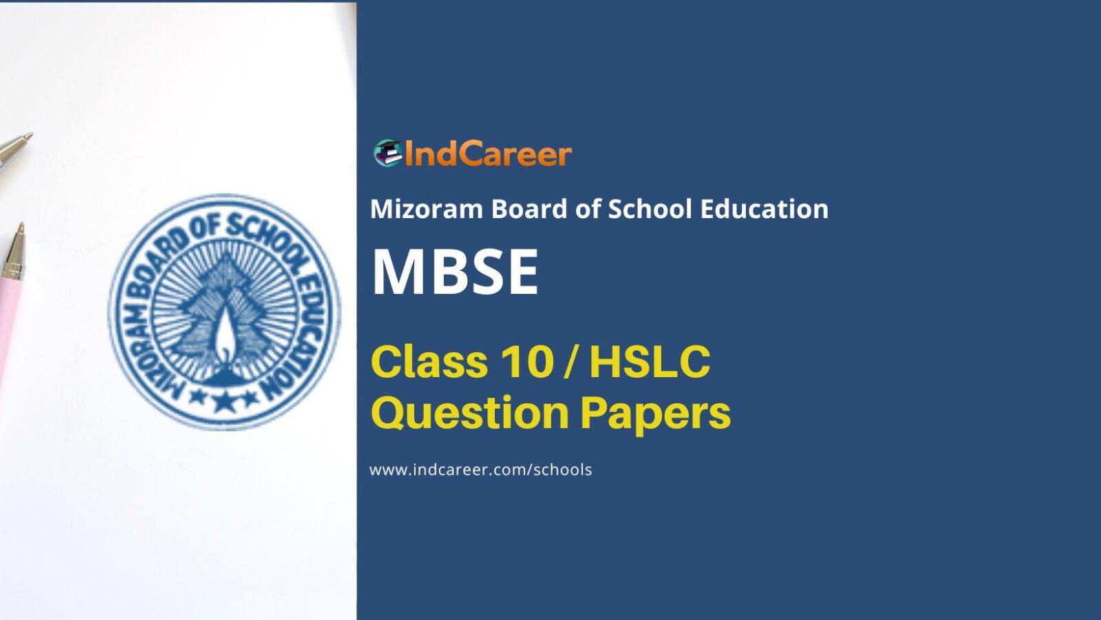 MBSE HSLC Question Papers