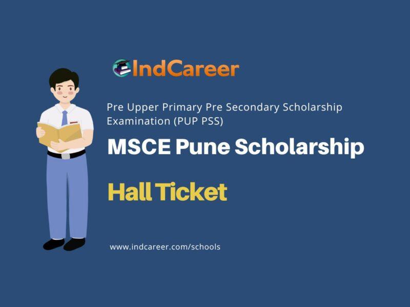 MSCE Pune Scholarship Hall Ticket
