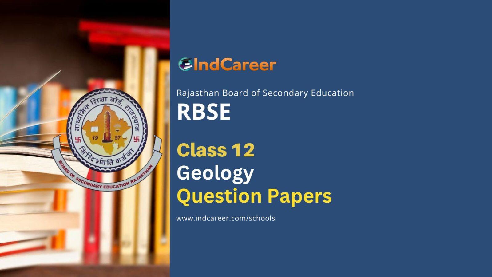 RBSE Class 12 Geology Question Paper